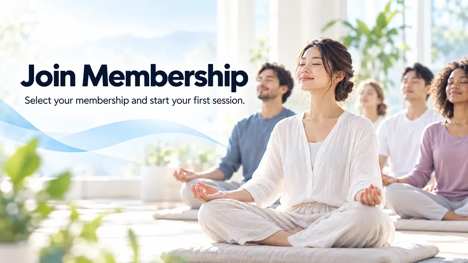 Santa Clara Meditation membership with a diverse group of people practicing meditation together.