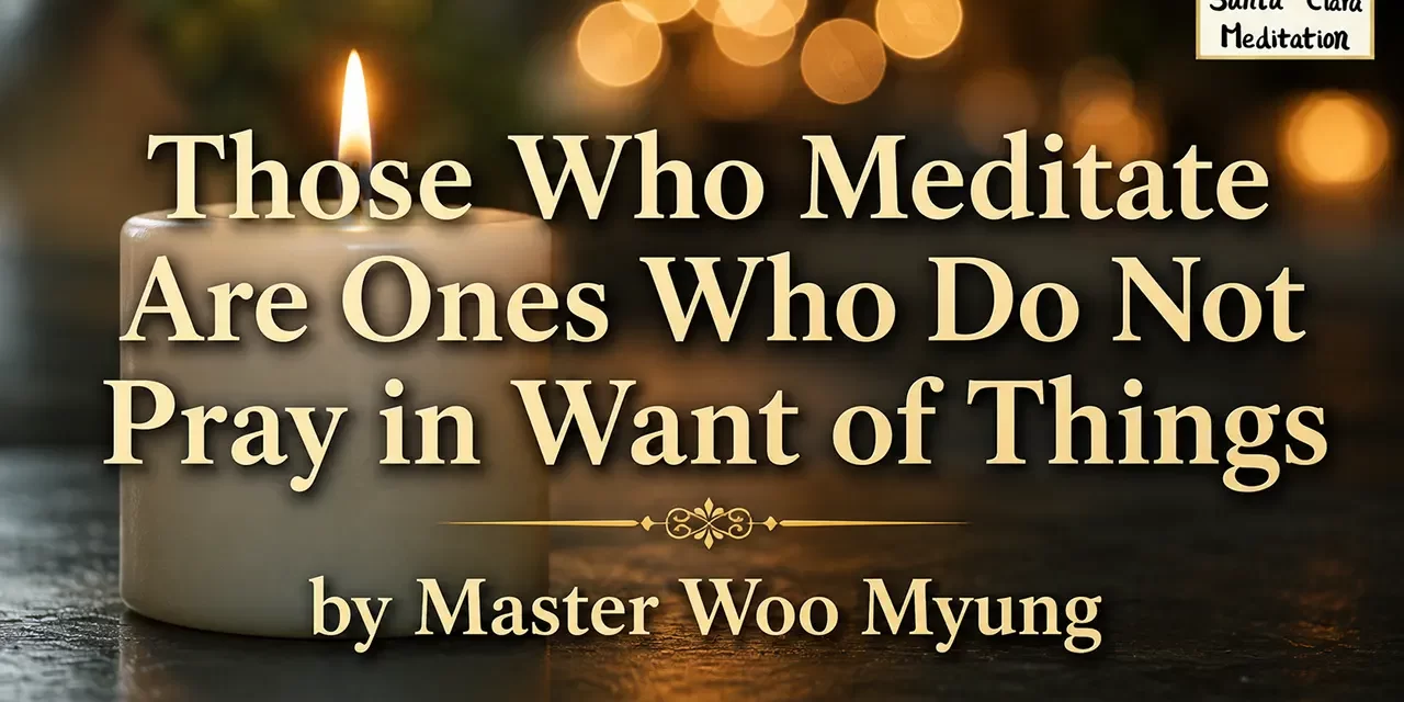 π Those Who Meditate Are Ones Who Do Not Pray in Want of Things | Master Woo Myung | Santa Clara Meditation