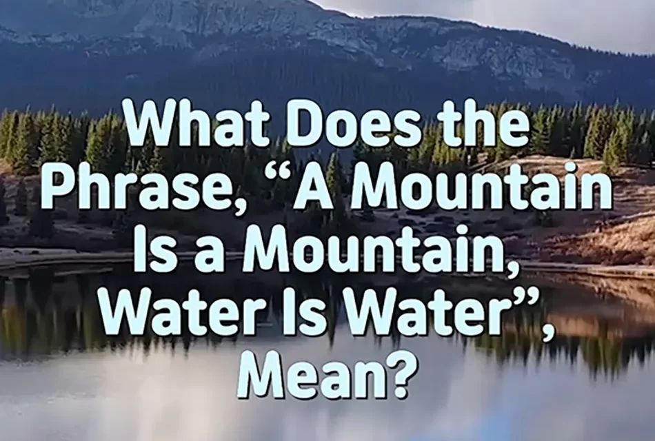 ⛰️💧 WHAT DOES THE PHRASE, “A MOUNTAIN IS A MOUNTAIN, WATER IS WATER,” MEAN? | MASTER WOO MYUNG | SANTA CLARA MEDITATION