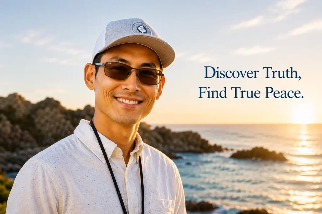 Man discovering the meaning of life true self and inner peace through Master Woo Myung meditation at Santa Clara Meditation