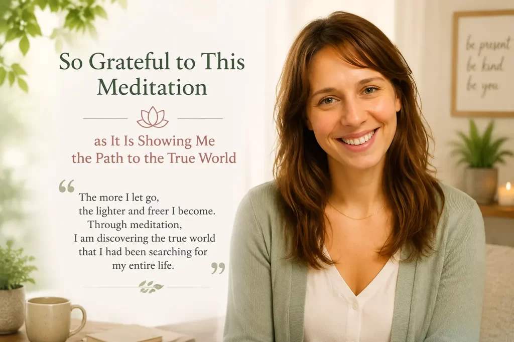 Meditation testimonial about spiritual growth inner peace gratitude better relationships and discovering the true world through meditation