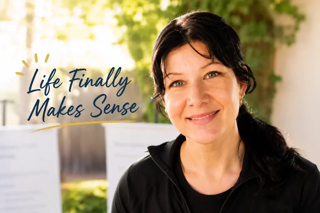 Woman finding clarity meaning and inner peace through meditation and letting go of perfectionism