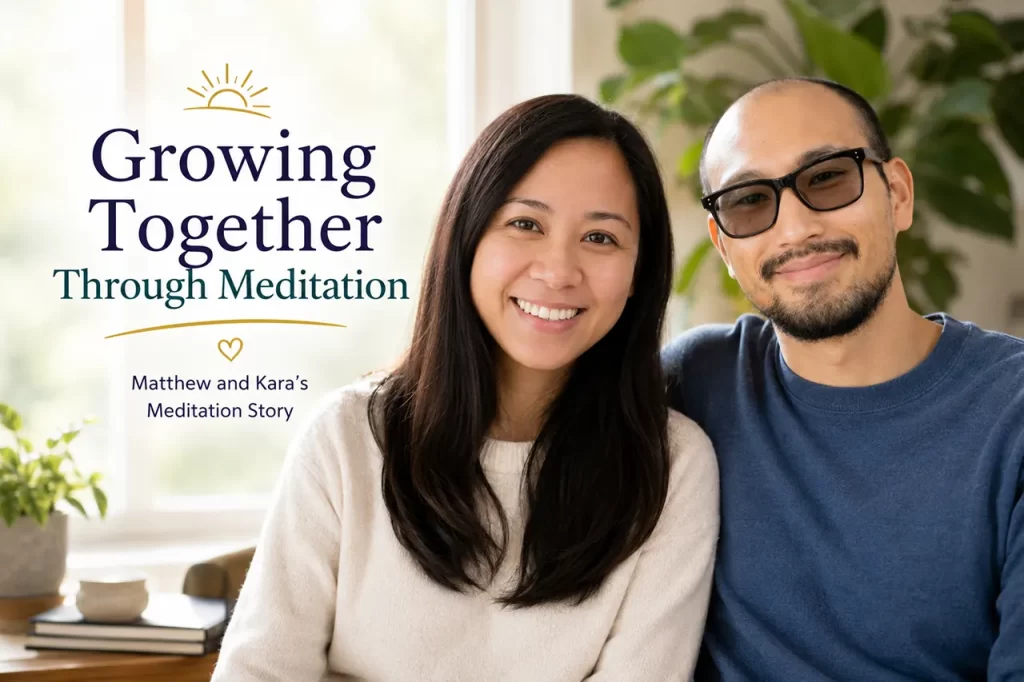 Couple improving communication relationship growth and emotional healing through Master Woo Myung meditation at Santa Clara Meditation