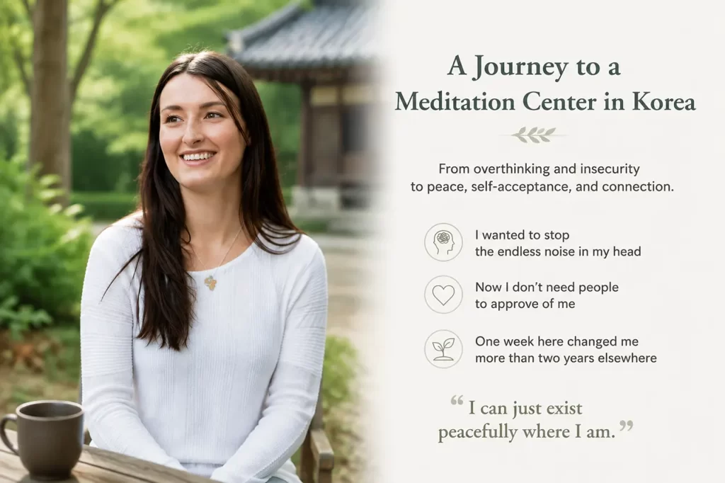 Australian model meditation testimonial about overcoming overthinking finding peace and self acceptance through Master Woo Myung meditation