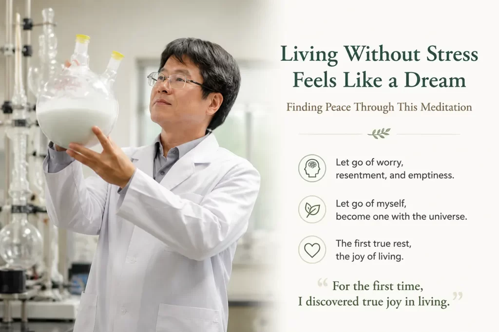 Organic chemistry PhD meditation testimonial about overcoming stress anger and workplace conflict through Master Woo Myung meditation
