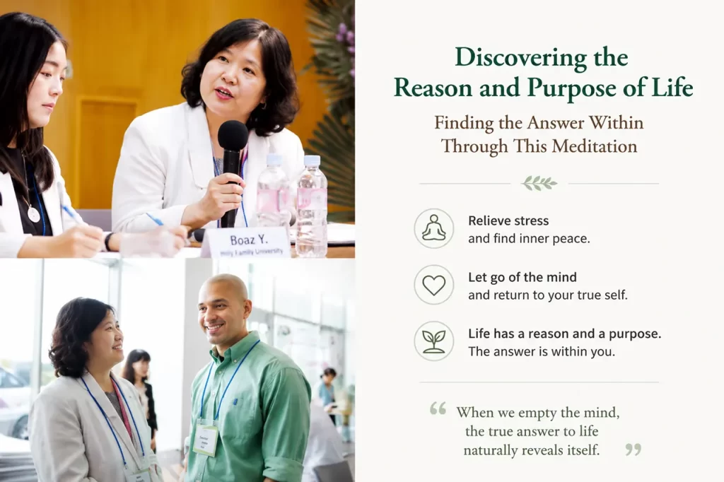 Nursing professor meditation testimonial about finding life's purpose stress relief and inner peace through Master Woo Myung meditation