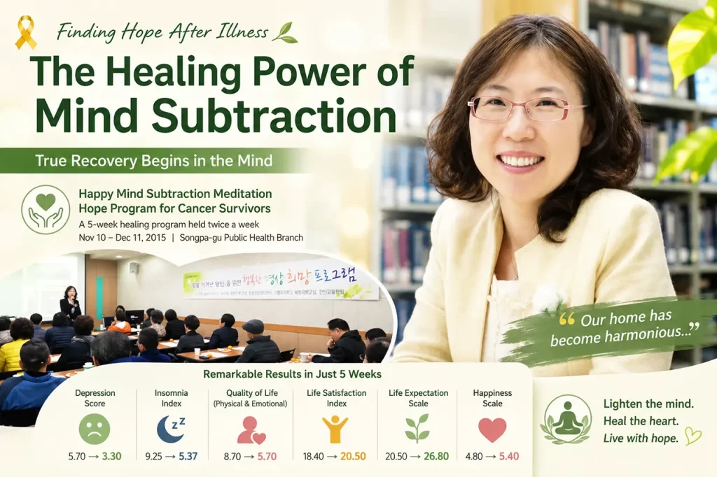 A serene environment representing hope and mental healing for cancer survivors through Mind Subtraction