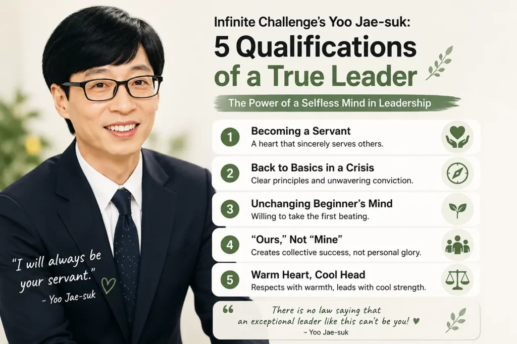 Yoo Jae-suk demonstrating servant leadership and a warm heart as the Nation's MC