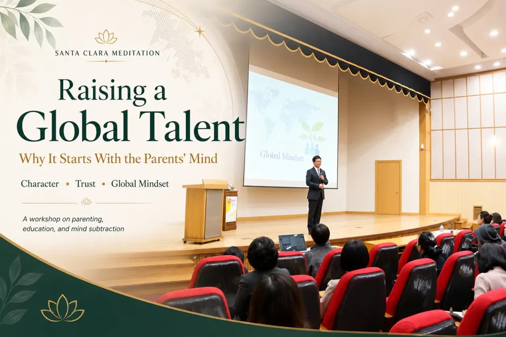 Parents and teachers attending a character education workshop to learn how to raise global talent