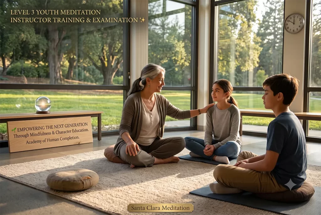 A group of aspiring youth meditation instructors participating in a training session
