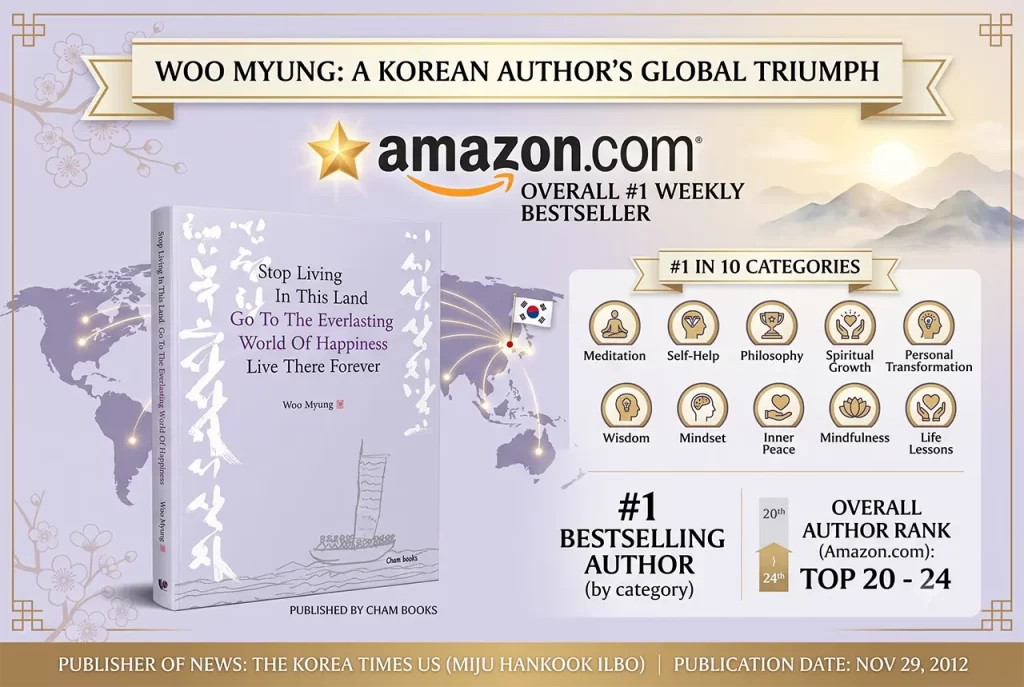 The #1 Amazon bestselling meditation book by a Korean author spreading true happiness and peace