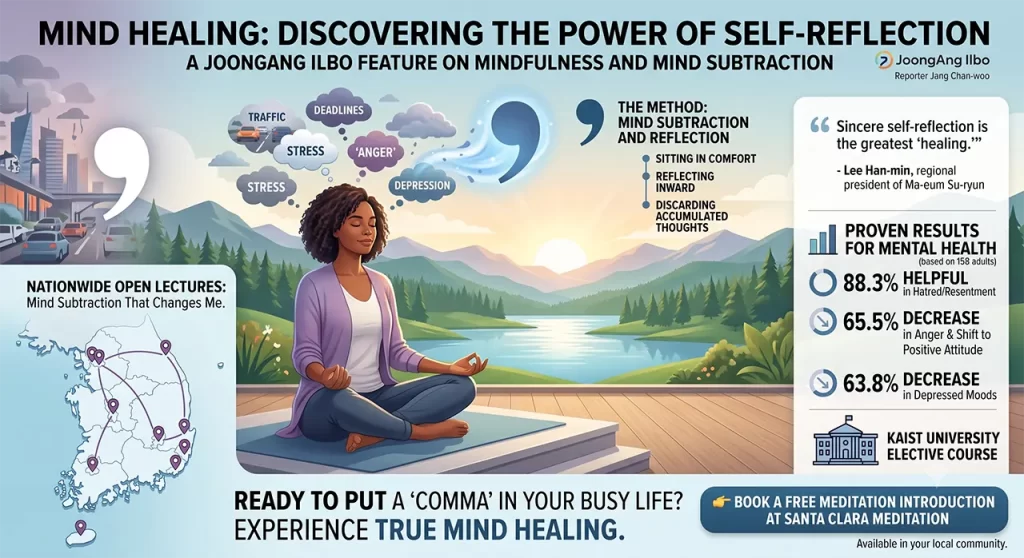 A relaxed person taking time for mind healing and stress relief through mind subtraction meditation