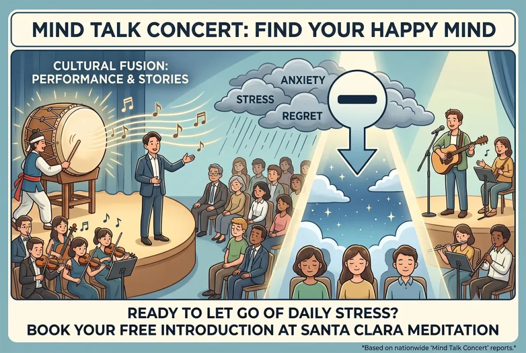 A focused professional and a student breaking free from stress through a proven mind meditation program