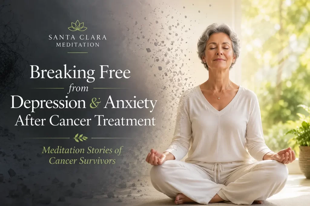 Cancer survivor finding inner peace and overcoming anxiety through meditation