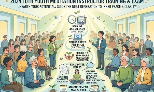 🌅 Announcement of the 2024 10th Youth Meditation Instructor Training and Examination Plan | Santa Clara Meditation