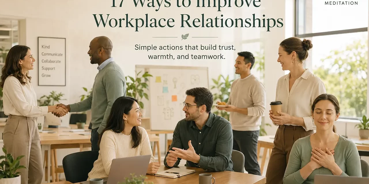 ☕ 17 Ways to Improve Workplace Relationships (Actionable Tips) | Santa Clara Meditation