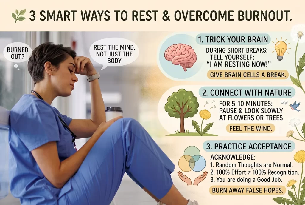 A person resting peacefully during the workday to overcome burnout syndrome