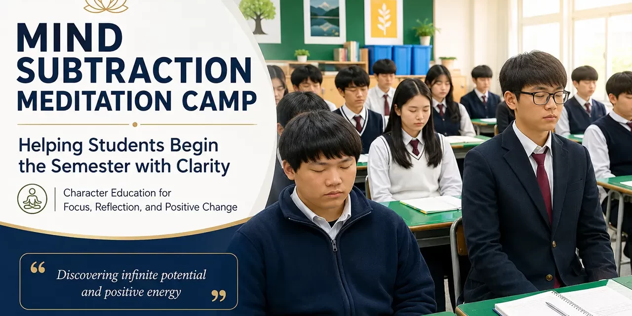 🏫 CHEONGJU HIGHTECH HIGH SCHOOL OPERATES ‘MIND SUBTRACTION MEDITATION CAMP’ | SANTA CLARA MEDITATION